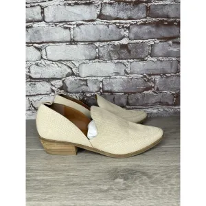 Lucky Brand Mahzan Ivory Leather Lizard Print Loafer Heel Shoes Women 9.5M US/41