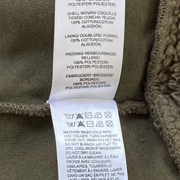 LUCKY BRAND Women’s Long Sleeve Half Zip Quilted Sherpa Pullover in Olive Size S