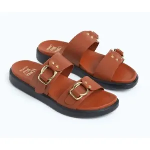 Luna Blu Comfort Brown Women's Flats Slides 10
