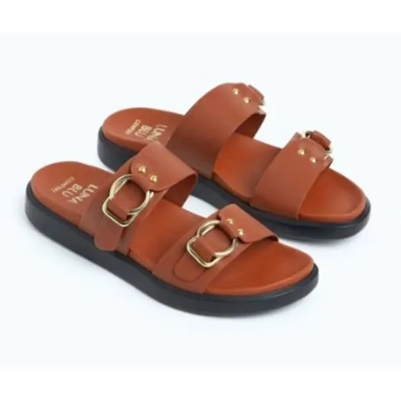 Luna Blu Comfort Brown Women's Flats Slides 10