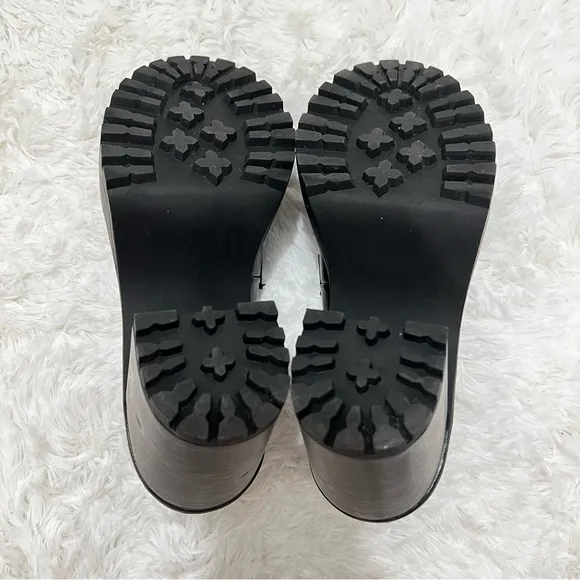 Madden Girl 7.5M Black Lug Sole Chunky Heel Platform Y2K Grunge Penny Loafers