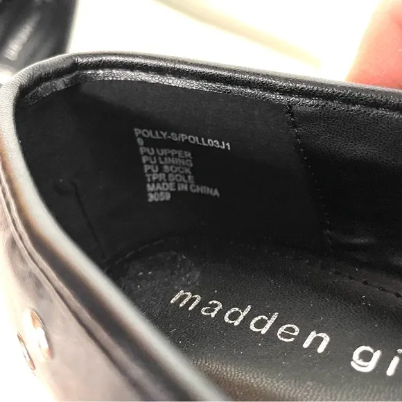 Madden Girl Black Studded Mary Jane Flats