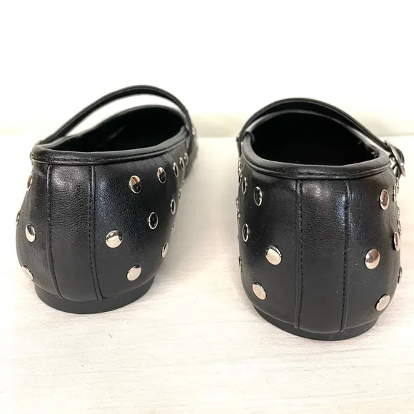 Madden Girl Black Studded Mary Jane Flats