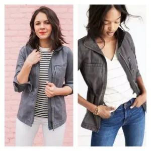 MADEWELL Gray Fleet Oversized Utility Jacket Small