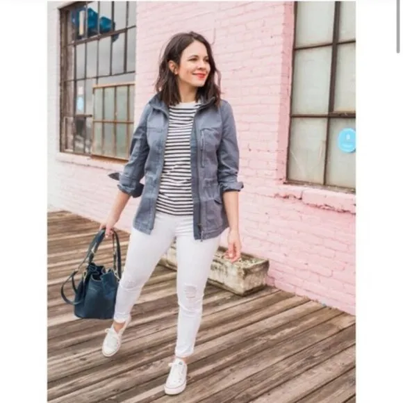 MADEWELL Gray Fleet Oversized Utility Jacket Small