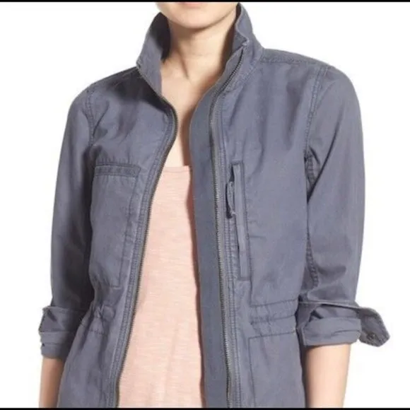 MADEWELL Gray Fleet Oversized Utility Jacket Small