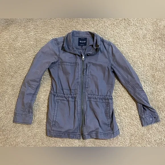 Madewell Gray Fleet Oversized Utility Jacket Women's Small Preppy Outerwear