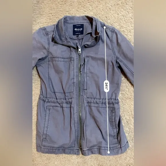 Madewell Gray Fleet Oversized Utility Jacket Women's Small Preppy Outerwear