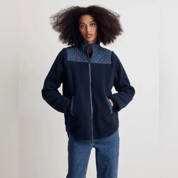 Madewell (Re)sourced Sherpa Zip-Front Jacket Women’s Size Small