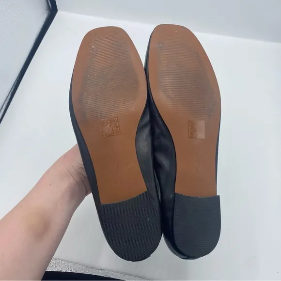 Madewell The Greta Ballet Flat Women's Size 8 Black Leather NN044 Classic