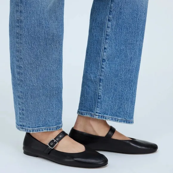 Madewell The Remy Mary Jane Flat in True Black Size 11