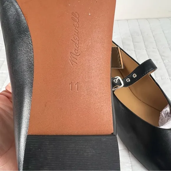 Madewell The Remy Mary Jane Flat in True Black Size 11