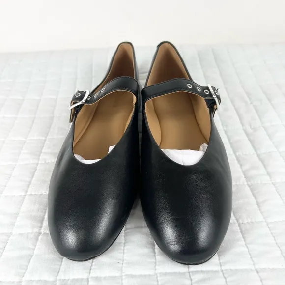 Madewell The Remy Mary Jane Flat in True Black Size 11