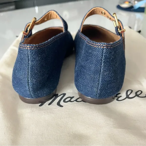 Madewell The Remy Mary Jane Flat, Size 7, NIB, Dark Denim Multi