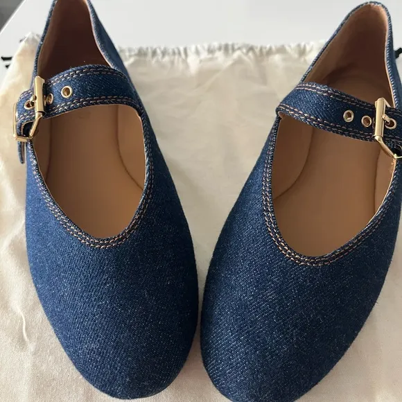 Madewell The Remy Mary Jane Flat, Size 7, NIB, Dark Denim Multi