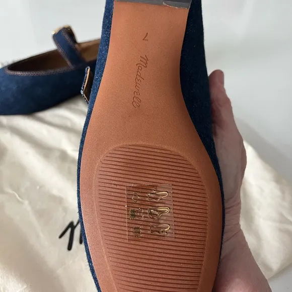 Madewell The Remy Mary Jane Flat, Size 7, NIB, Dark Denim Multi