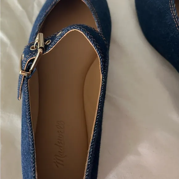 Madewell The Remy Mary Jane Flat, Size 7, NIB, Dark Denim Multi