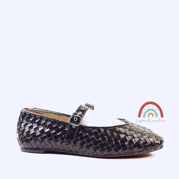 Madewell The Remy Mary Jane Woven Leather Flat in Dark Carob 9.5