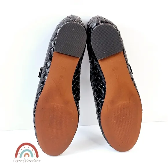 Madewell The Remy Mary Jane Woven Leather Flat in Dark Carob 9.5