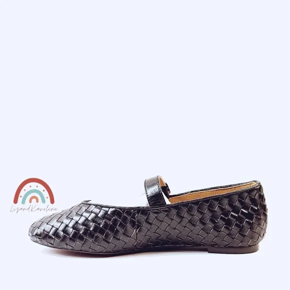 Madewell The Remy Mary Jane Woven Leather Flat in Dark Carob 9.5