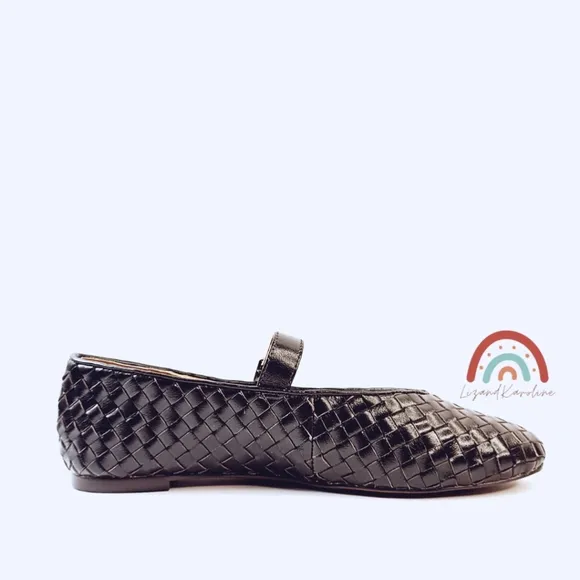 Madewell The Remy Mary Jane Woven Leather Flat in Dark Carob 9.5