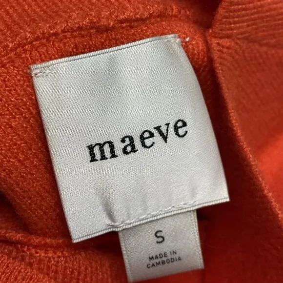 Maeve Women's Carys Mock Neck Sweater – Orange Red – Size S – NWT