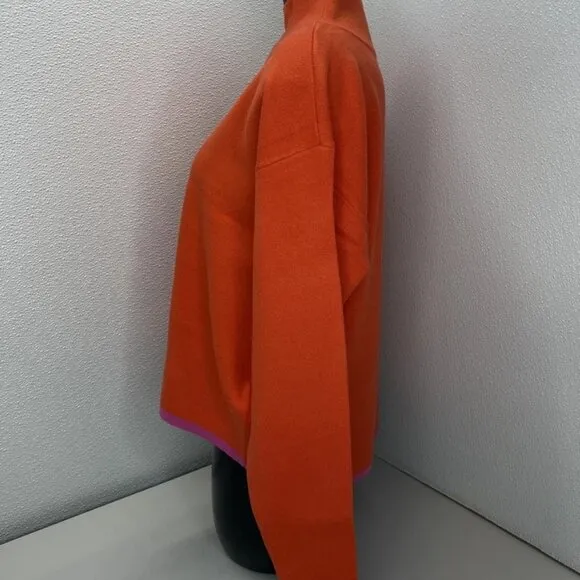 Maeve Women's Carys Mock Neck Sweater – Orange Red – Size S – NWT
