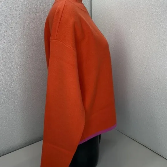 Maeve Women's Carys Mock Neck Sweater – Orange Red – Size S – NWT