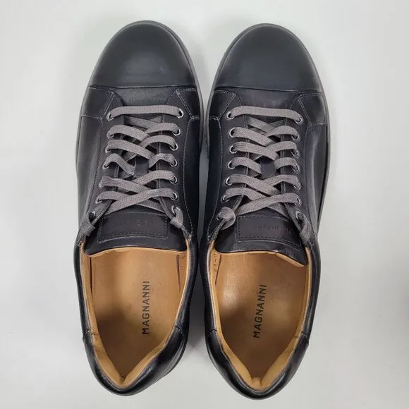 Magnanni Caitin Lo Moka Men's Black Leather Casual Sneakers 21409 US Size 10.5M