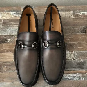 Magnanni Men's Black Leather Loafers