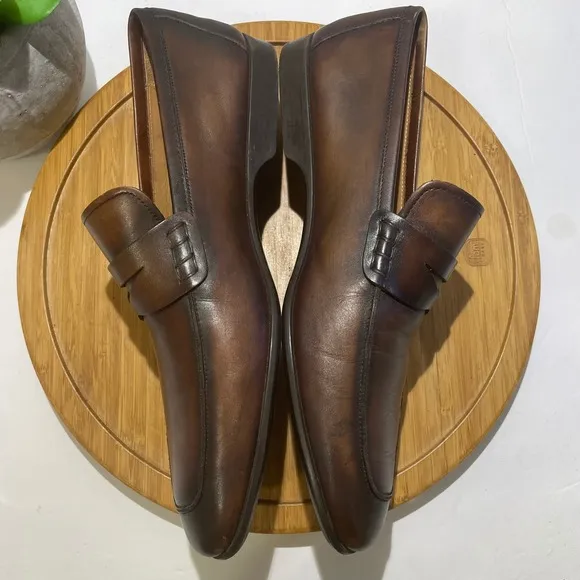 Magnanni Ramiro Leather Penny Loafer Brown Comfort Dress Shoe Size 10.5