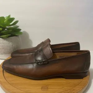 Magnanni Ramiro Leather Penny Loafer Brown Comfort Dress Shoe Size 10.5
