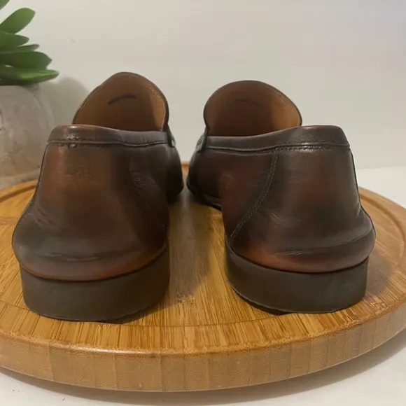 Magnanni Ramiro Leather Penny Loafer Brown Comfort Dress Shoe Size 10.5