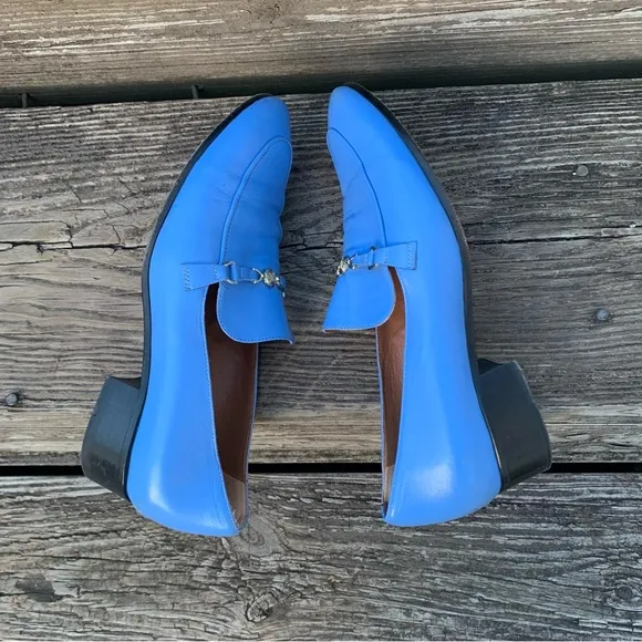 Maje Filika Blue Leather Loafers, size 39