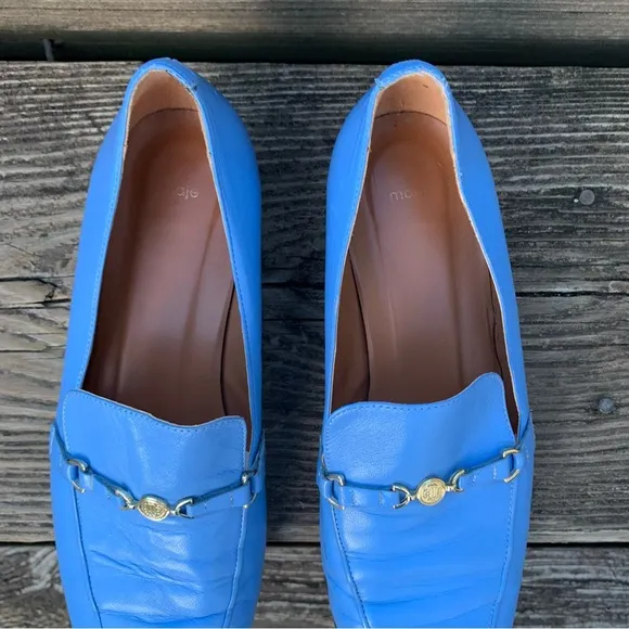 Maje Filika Blue Leather Loafers, size 39