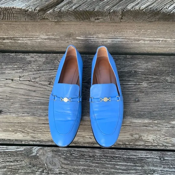 Maje Filika Blue Leather Loafers, size 39