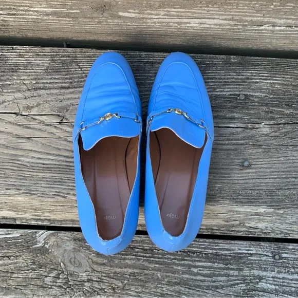Maje Filika Blue Leather Loafers, size 39