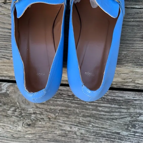 Maje Filika Blue Leather Loafers, size 39