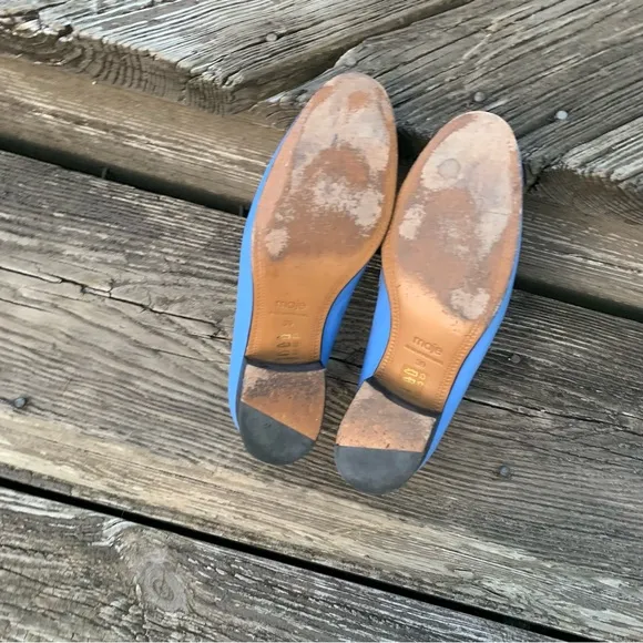 Maje Filika Blue Leather Loafers, size 39