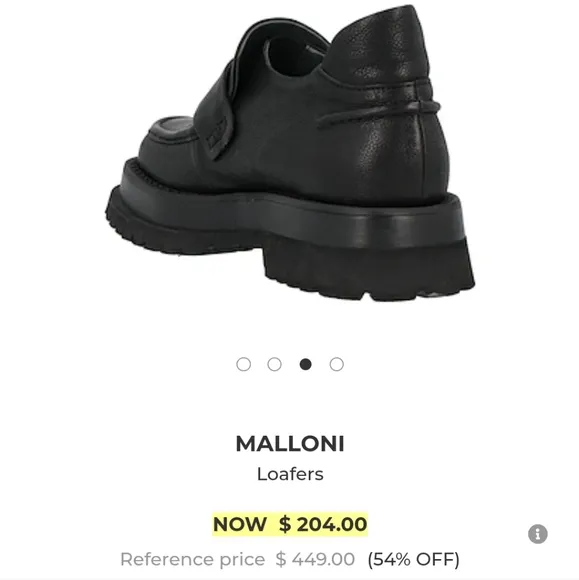 Malloni 39 8.5 black leather loafers Italy lug sole