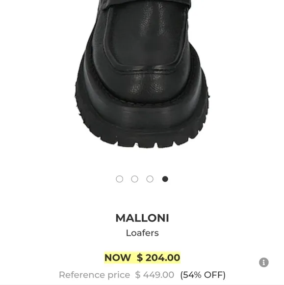 Malloni 39 8.5 black leather loafers Italy lug sole