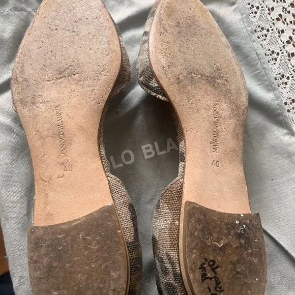 Manolo Blahnik Brown Flats Elegant Loafers