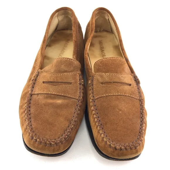 Maraolo Brown Leather Slip on Loafers EUR 39