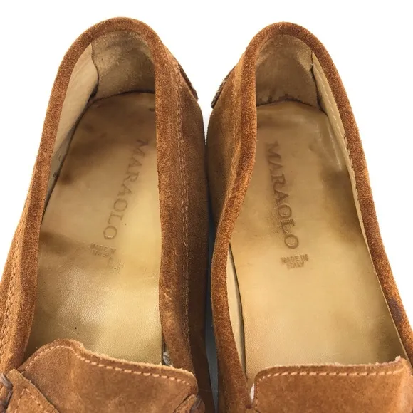 Maraolo Brown Leather Slip on Loafers EUR 39