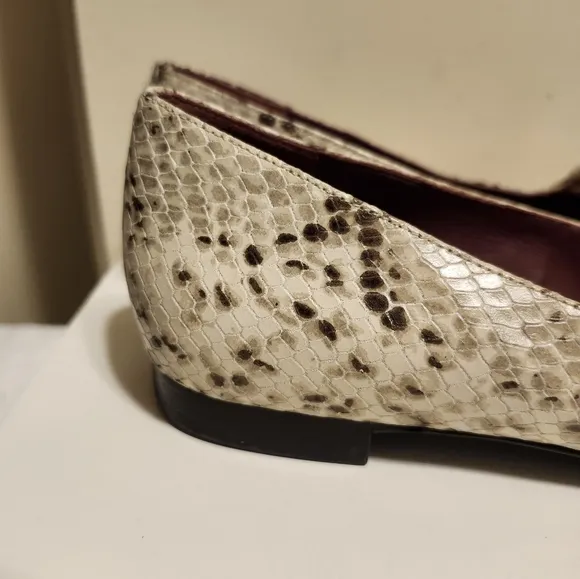 Marc by Marc Jacobs Snake Print Leather Mary Jane Pointy Flats Sz.8/38 Ret.$379