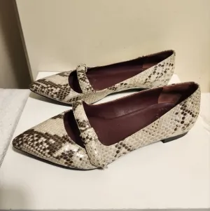 Marc by Marc Jacobs Snake Print Leather Mary Jane Pointy Flats Sz.8/38 Ret.$379