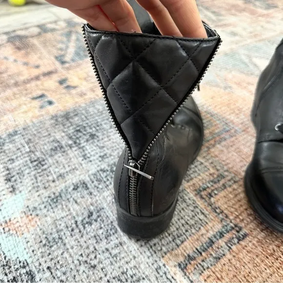Marc Fisher Black Quilted Boots sz 9