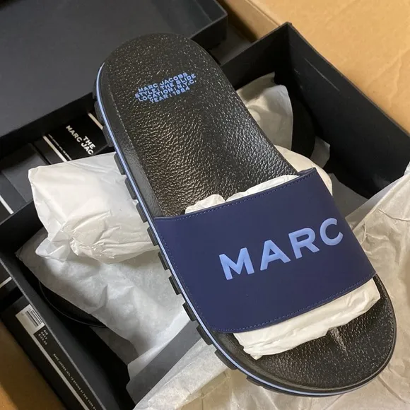 Marc Jacobs | The Slide In Navy With Logo NEW