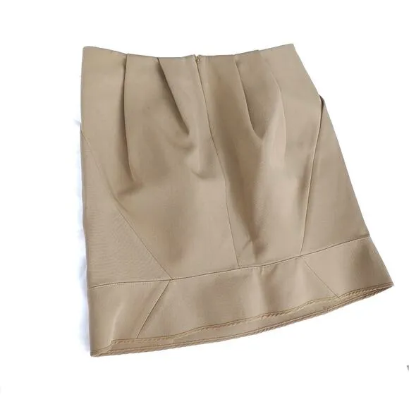MARNI Beige Wool Mini Skirt NWT – Italian Designer Minimalist Pleated Classic