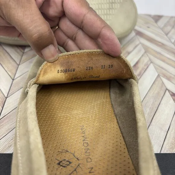 Martin Dingman Beige Suede Leather Horse Bit Dress Comfort Loafer Men’s Sz 11